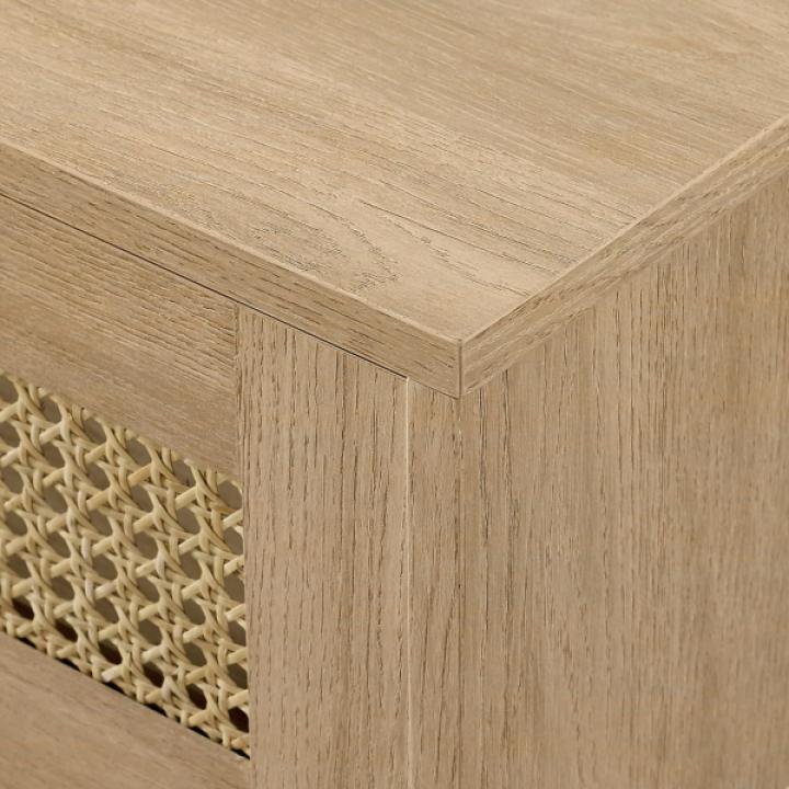 Natural Modern Rattan Long Floating TV Stand