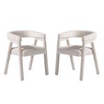 Cream Boucle Upholstered Dining Chairs, Set of 2