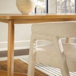 Cream Boucle Upholstered Dining Chairs, Set of 2