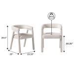 Cream Boucle Upholstered Dining Chairs, Set of 2