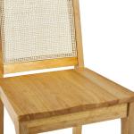 Natural Wood & Rattan Counter Stools, Set of 2