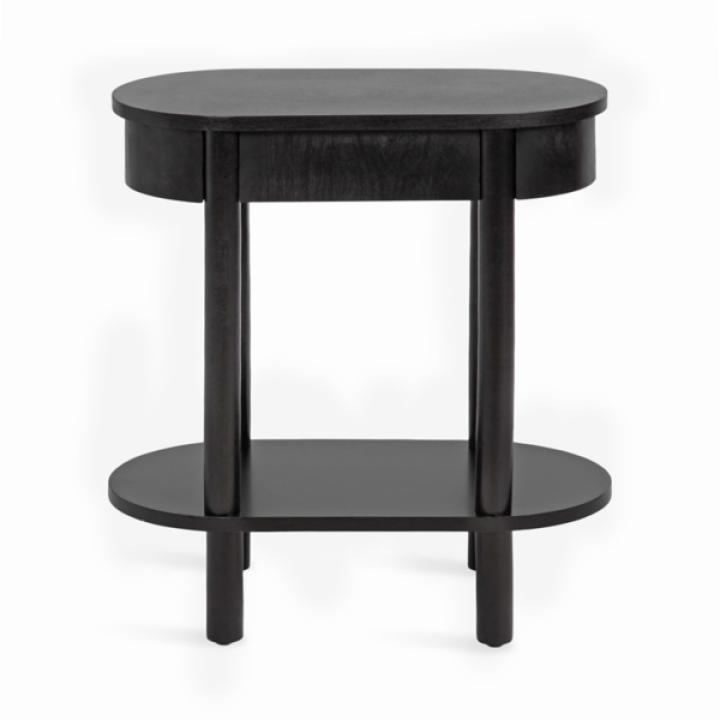 Black Wood Koji Capsule Side Table
