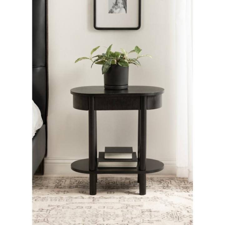 Black Wood Koji Capsule Side Table