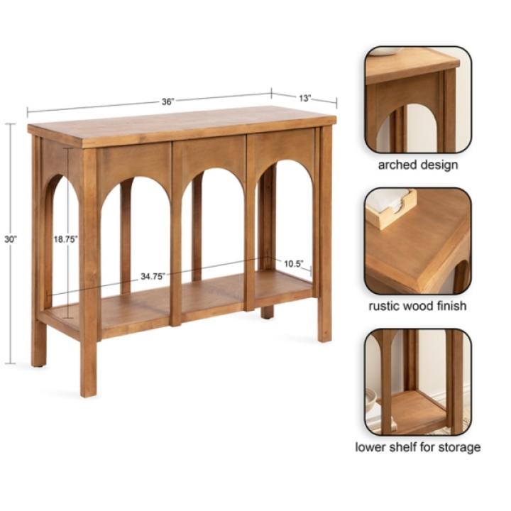 Rustic Brown Wood Arch Ella Console Table