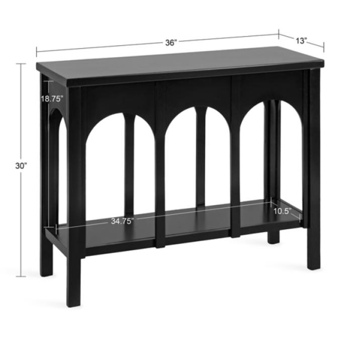 Black Wood Arch Ella Console Table
