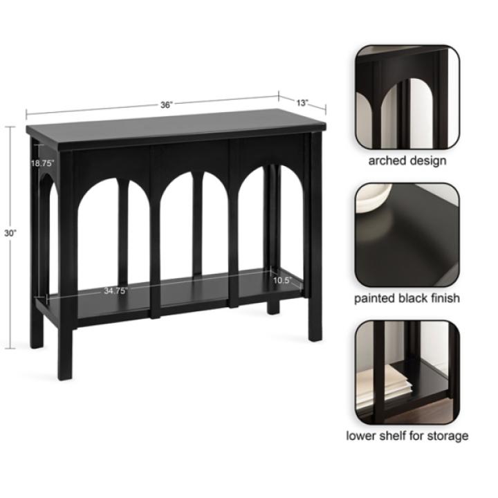 Black Wood Arch Ella Console Table