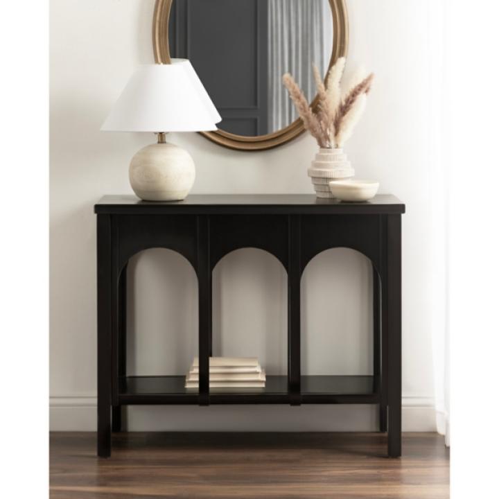 Black Wood Arch Ella Console Table