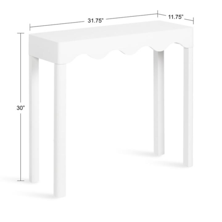 White Scalloped Mara Console Table