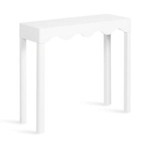 White Scalloped Mara Console Table