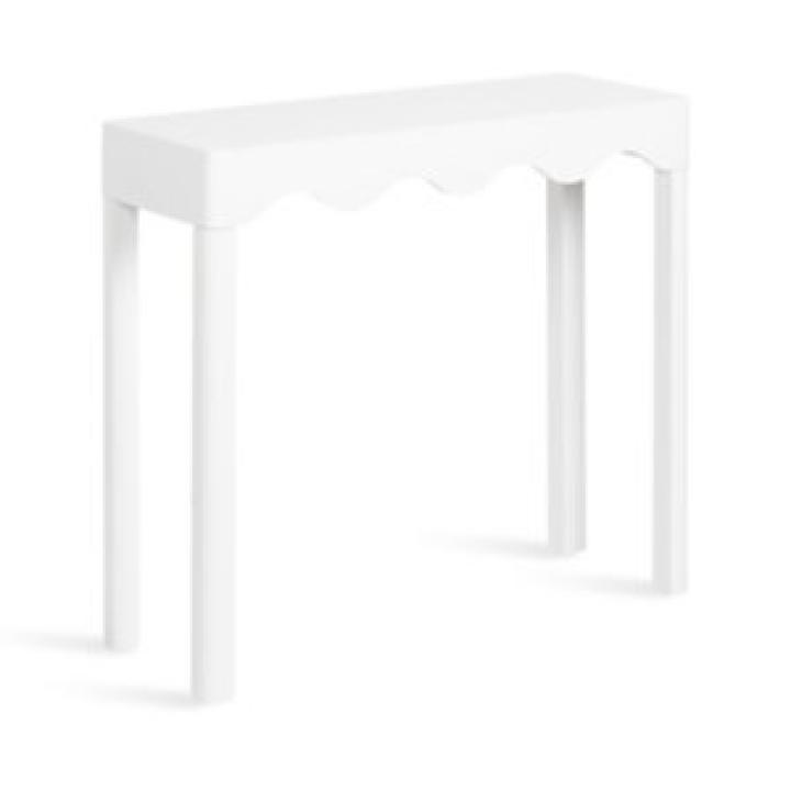 White Scalloped Mara Console Table
