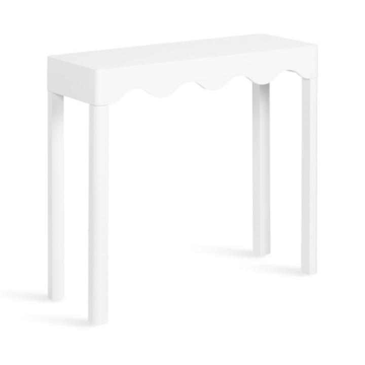 White Scalloped Mara Console Table