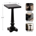 Black Wood Butterfield Pedestal Table