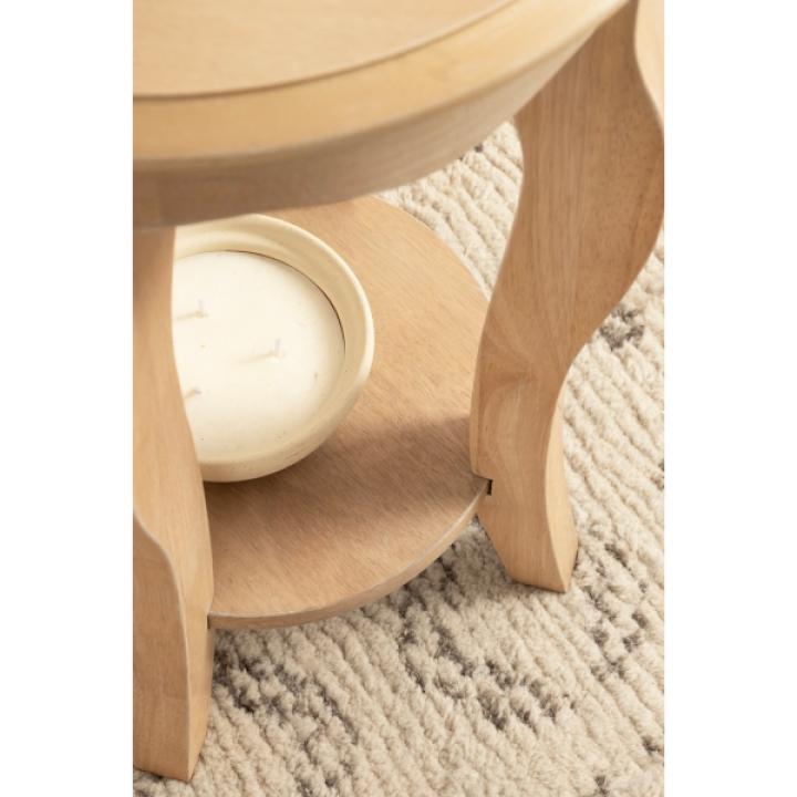 Natural Wood Round Sutherlin Accent Table