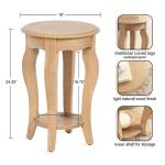 Natural Wood Round Sutherlin Accent Table
