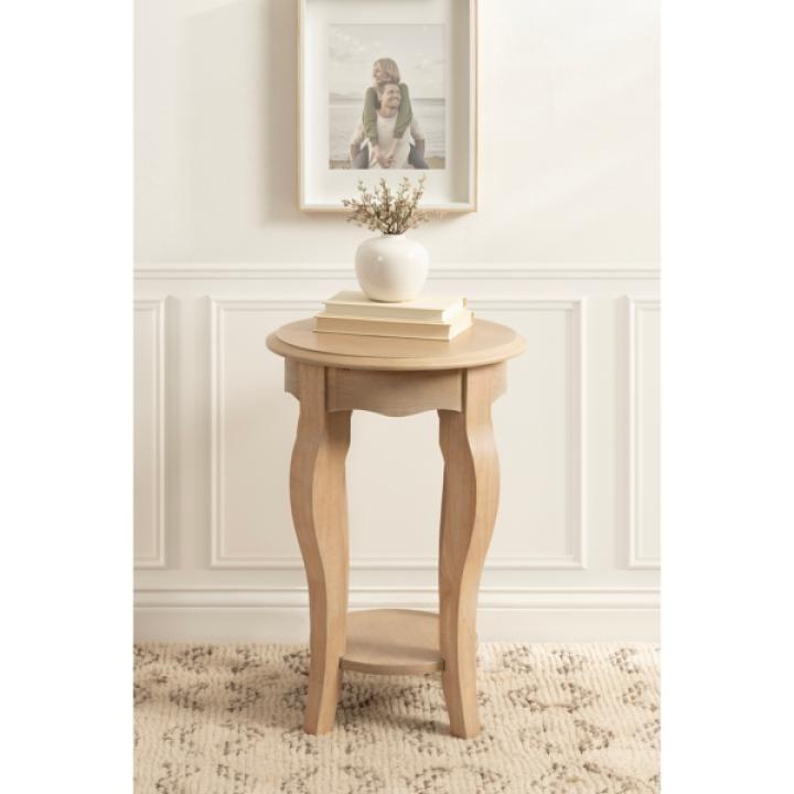 Natural Wood Round Sutherlin Accent Table