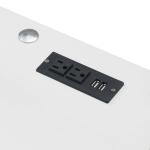 White Storage Desk with Charging Station