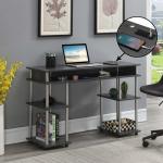 Gray Storage Desk with Charging Station