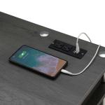 Gray Storage Desk with Charging Station