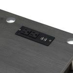 Gray Storage Desk with Charging Station