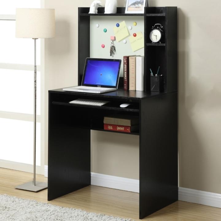 Black Desk with Magnetic Bulletin Board