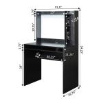 Black Desk with Magnetic Bulletin Board