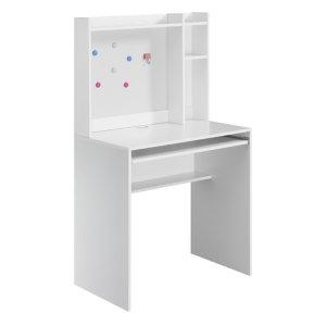White Desk with Magnetic Bulletin Board