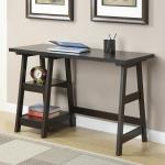 Mocha Trestle Desk with Shelves