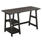 Mocha Trestle Desk with Shelves