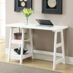 White Trestle Desk with Shelves