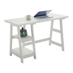 White Trestle Desk with Shelves