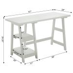 White Trestle Desk with Shelves