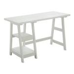 White Trestle Desk with Shelves