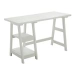 White Trestle Desk with Shelves