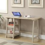 Ivory Trestle Desk with Shelves