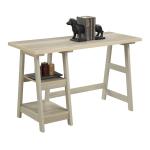Ivory Trestle Desk with Shelves