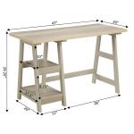 Ivory Trestle Desk with Shelves