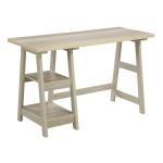 Ivory Trestle Desk with Shelves