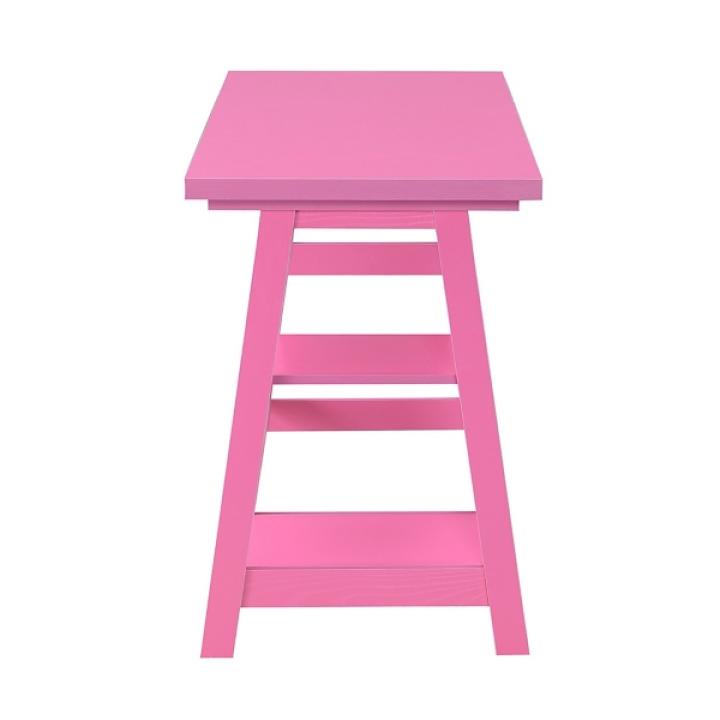 Pink Trestle Desk with Shelves