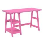 Pink Trestle Desk with Shelves