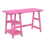 Pink Trestle Desk with Shelves