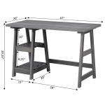 Gray Trestle Desk with Shelves