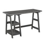 Gray Trestle Desk with Shelves