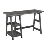 Gray Trestle Desk with Shelves