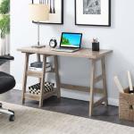 Natural Trestle Desk with Shelves