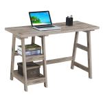 Natural Trestle Desk with Shelves