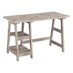 Natural Trestle Desk with Shelves