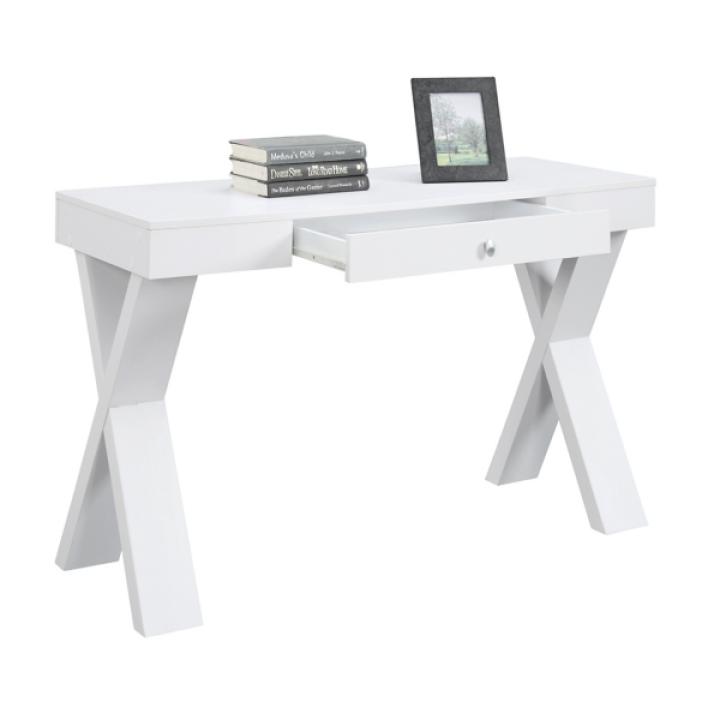 White X-Sides 1-Drawer Desk