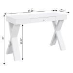 White X-Sides 1-Drawer Desk