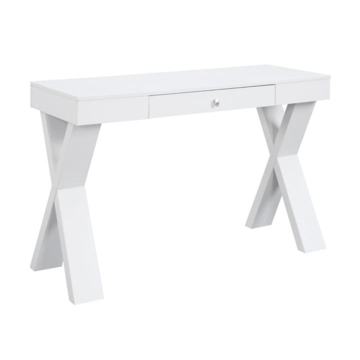 White X-Sides 1-Drawer Desk