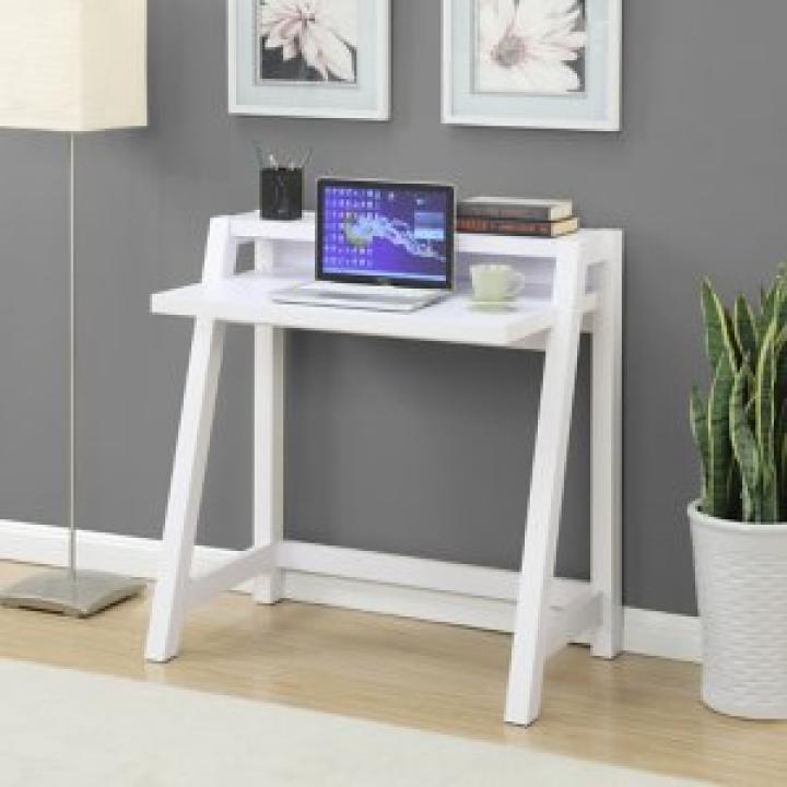 White Wood Lilly 2-Tier Desk